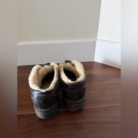 J.Crew Nordic Sherpa Lined Leather Boots Dark Brown Size 7 Hiking Style - Picture 4 of 9